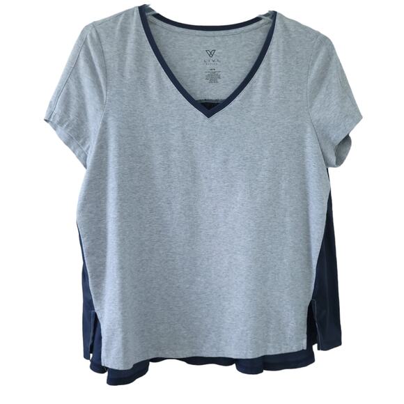 Livi Active Athletic Short Sleeve Shirt 14/16  VNeck Workout Top Athleisure - Picture 1 of 3